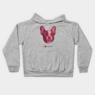 Dogs - French bulldog pink Kids Hoodie